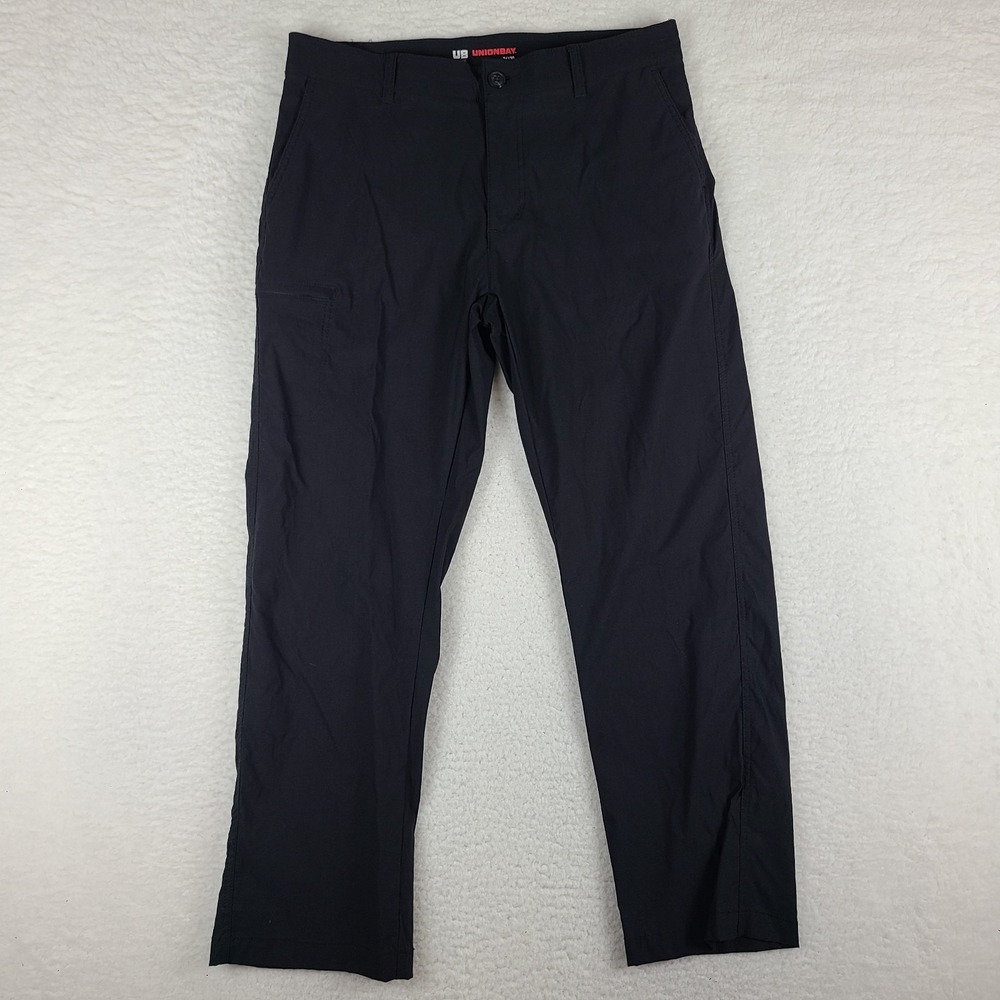 Unionbay‎ Pants Mens 36x30 Black Straight Performance UB Active Tech Golf Chino